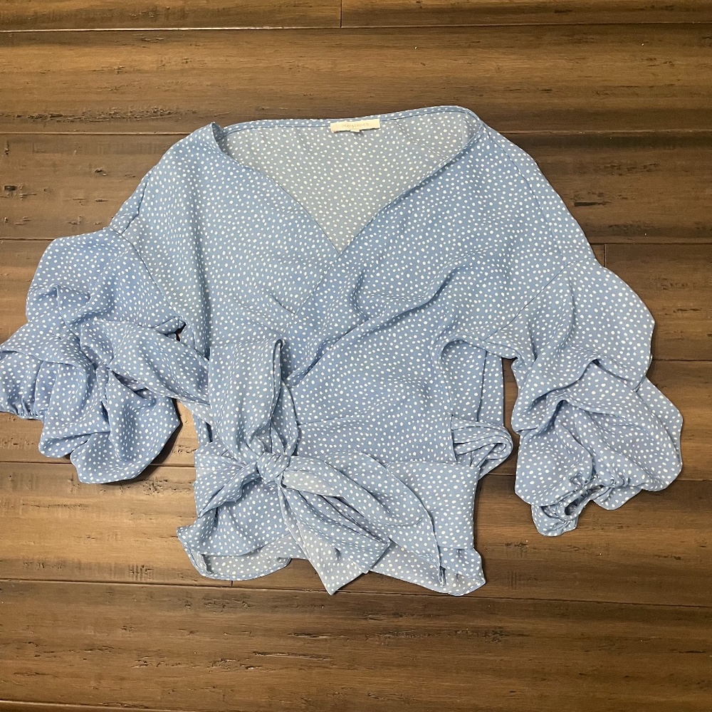 Blue Polka Dot Blouse